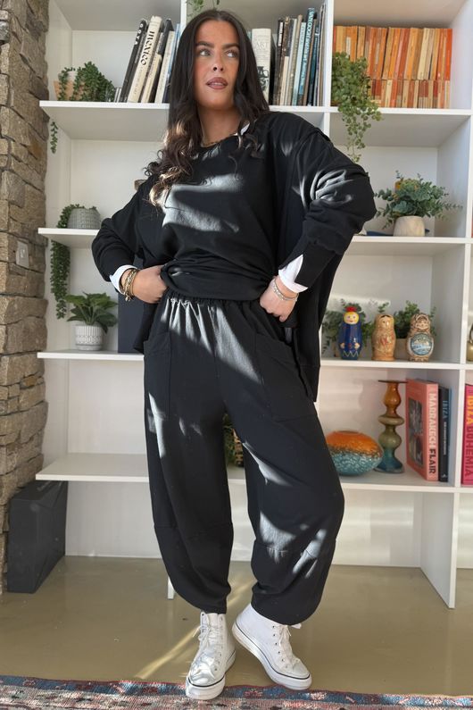 Lagen Shelby Sweatshirt Barrel Pant Black 